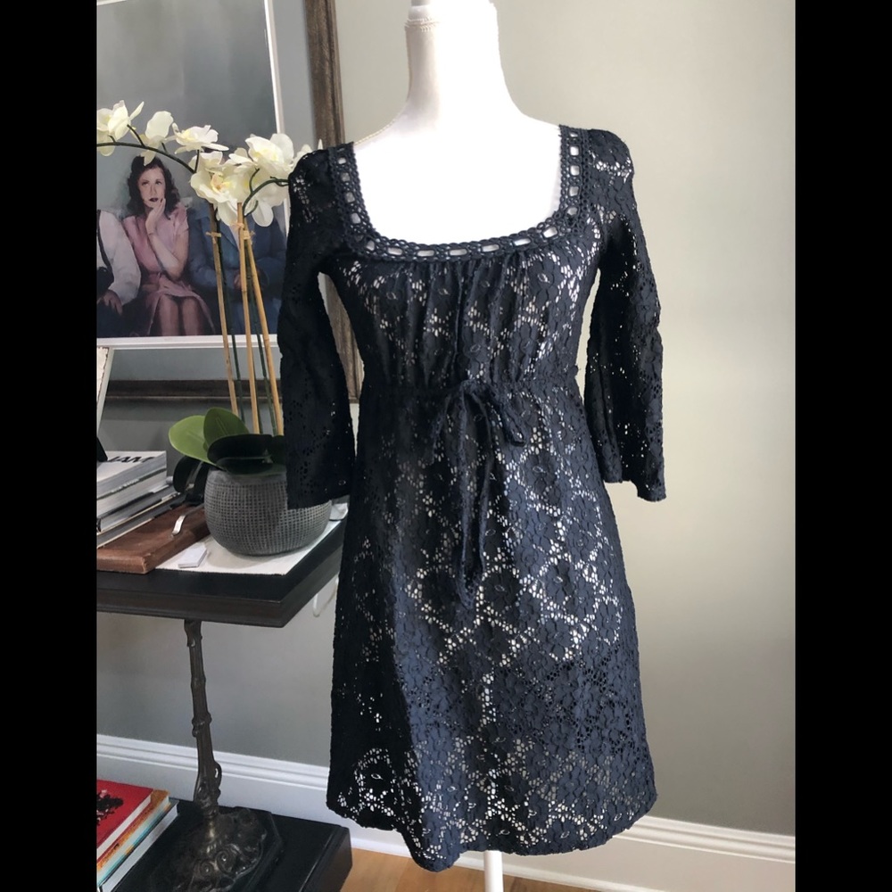 Laundry by Design Crochet Bell Sleeve Cover Up XS - Picture 3 of 10